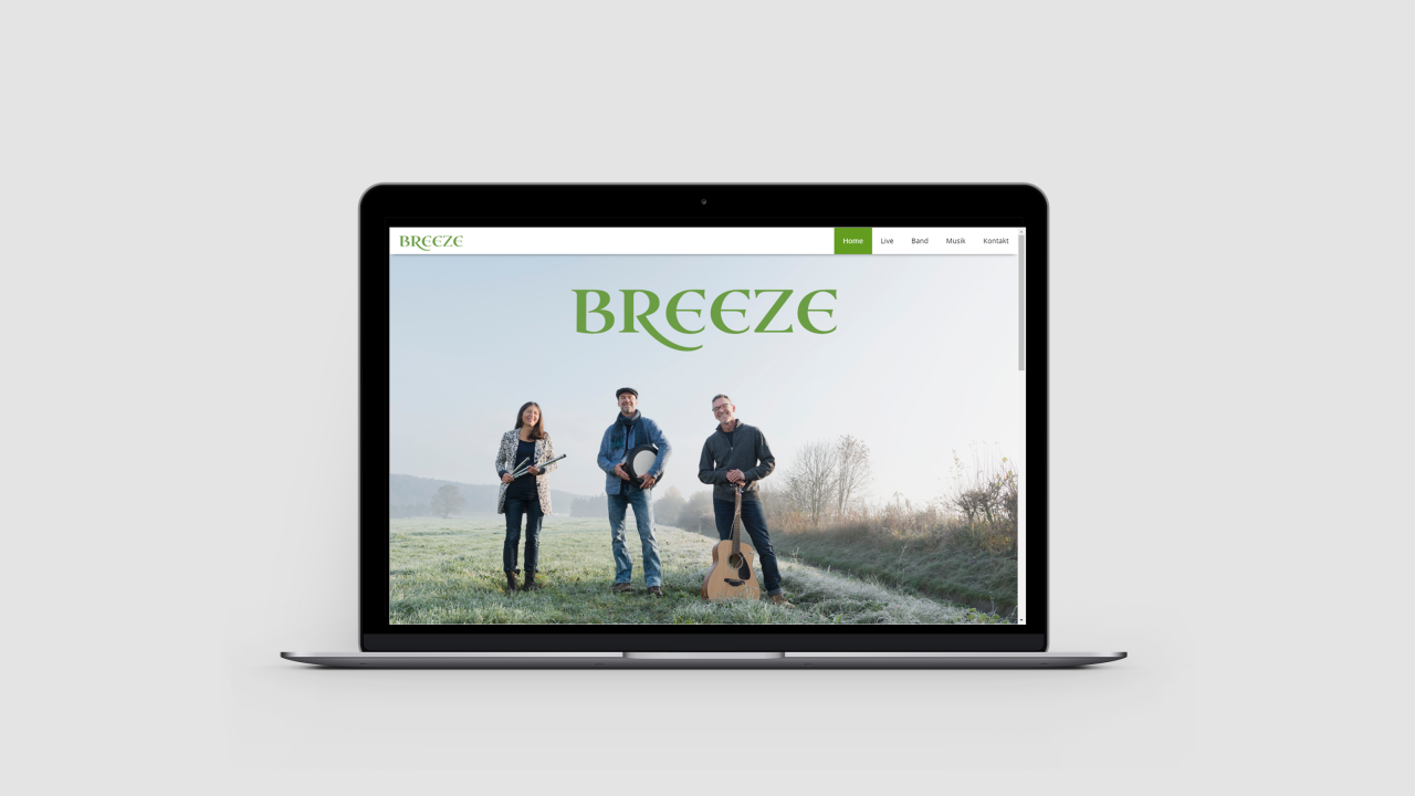 Referenz Breeze Referenz Breeze Vorschau Startseite auf Laptop