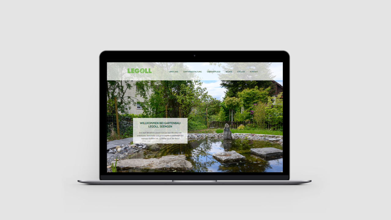 Referenz Legoll Gartenbau Referenz Legoll Gartenbau Vorschau Webseite auf Laptop