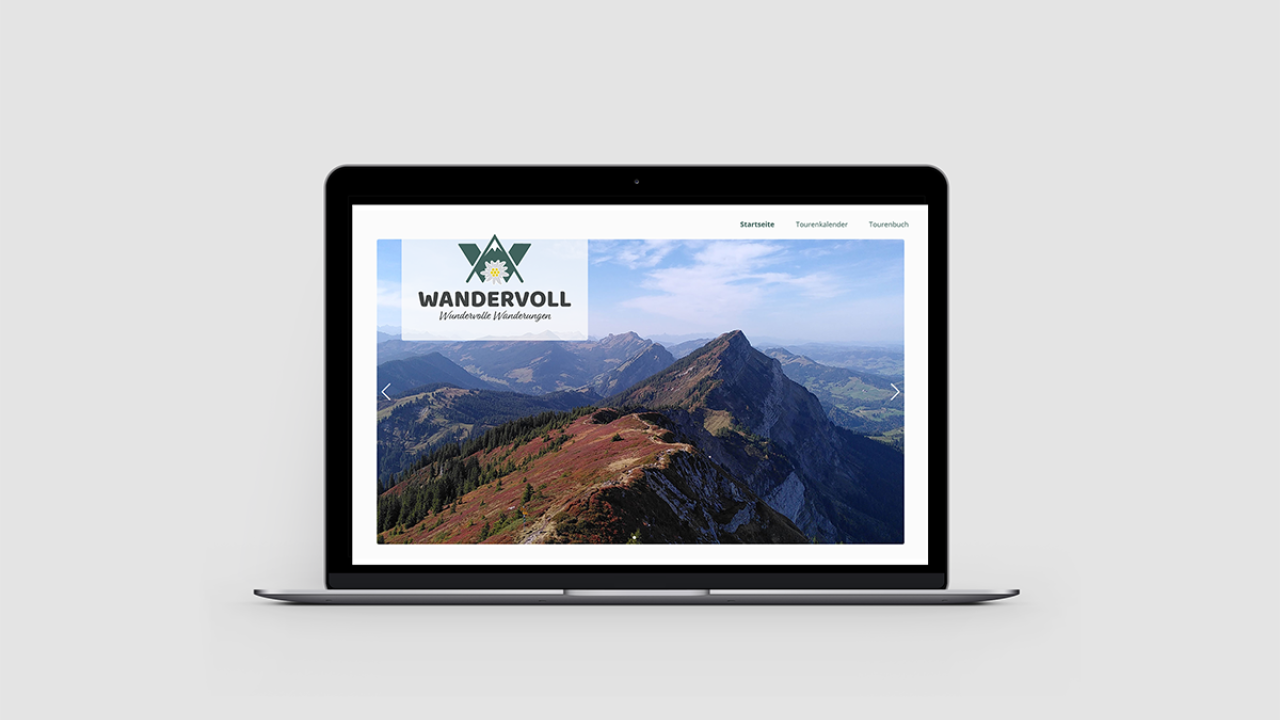 Wandervoll Vorschau Webseite Wandervoll mit Panoramabild in Bergen